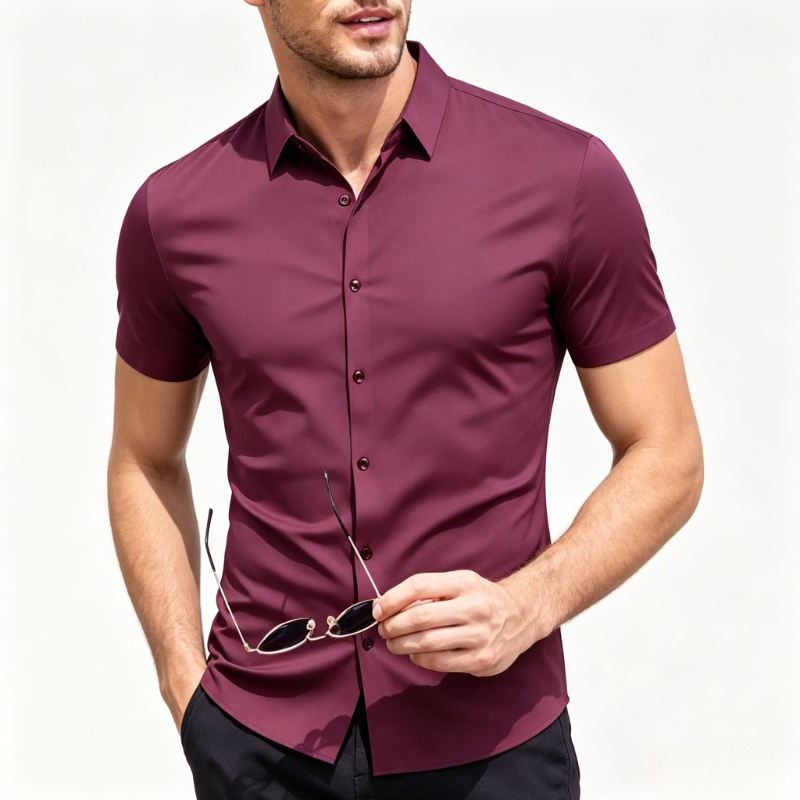Men'S Fashion Color - No Ironing Business Shirts Men's Summer