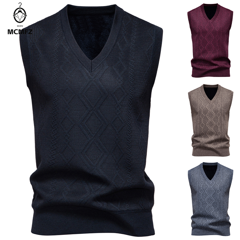 Men's V-neck Knitted Sweater W - Men'S Fashion V Neck Sweater บทวิจารณ์และราคา