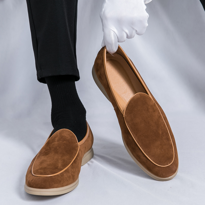Fashion Men Luxury Brand Loafe - Suede Loafers Men บทวิจารณ์และราคา