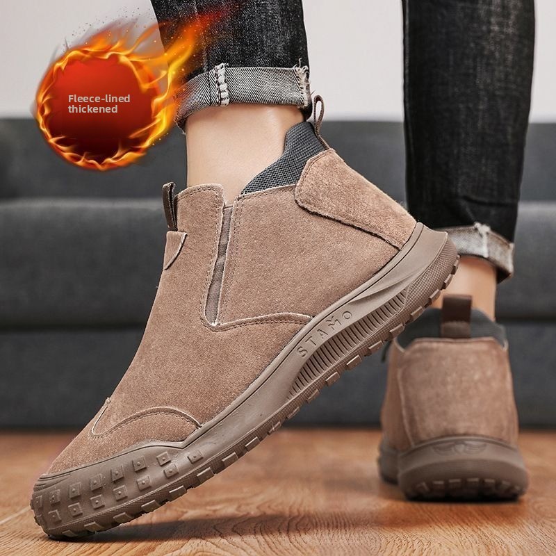 Winter Men's Shoes Plush Warm  - Suede Loafers Men บทวิจารณ์และราคา