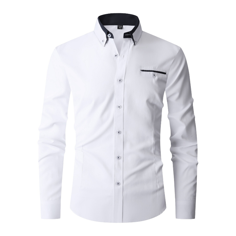 Men Formal Shirt Long Sleeve O - Men'S Fashion Color บทวิจารณ์และราคา