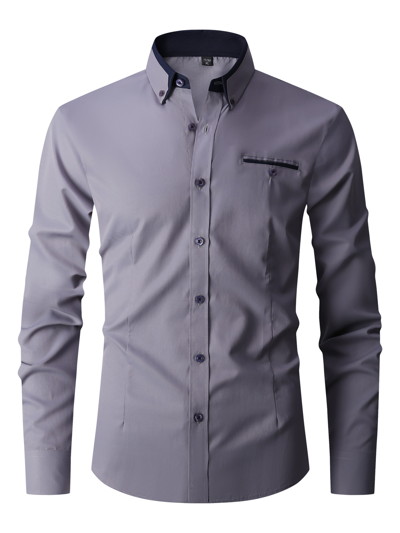 Men Formal Shirt Long Sleeve O - Men'S Fashion Color บทวิจารณ์และราคา
