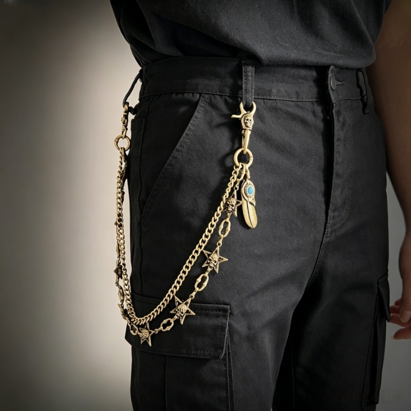 Hip Hop Punk Rock Metal Pants  - Jeans Pants Fashion Men บทวิจารณ์และราคา