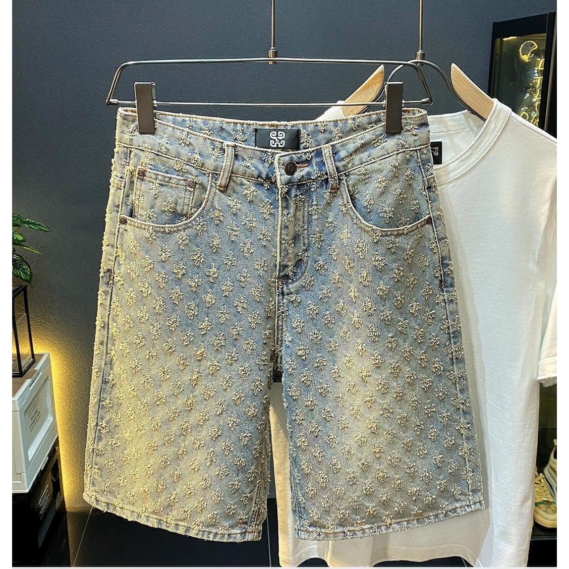 Summer High Street Denim Short - Jeans Pants Fashion Men บทวิจารณ์และราคา