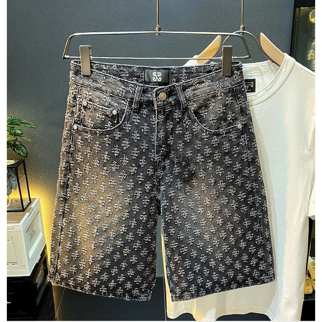 Summer High Street Denim Short - Jeans Pants Fashion Men บทวิจารณ์และราคา