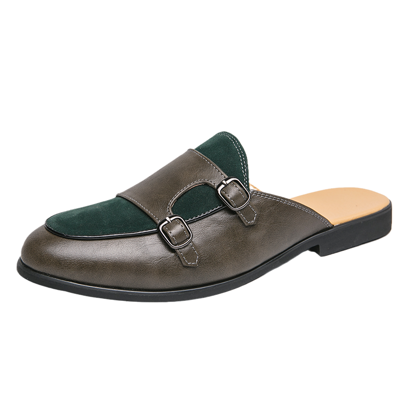 Fashion Black Green Monk Strap - Suede Loafers Men บทวิจารณ์และราคา