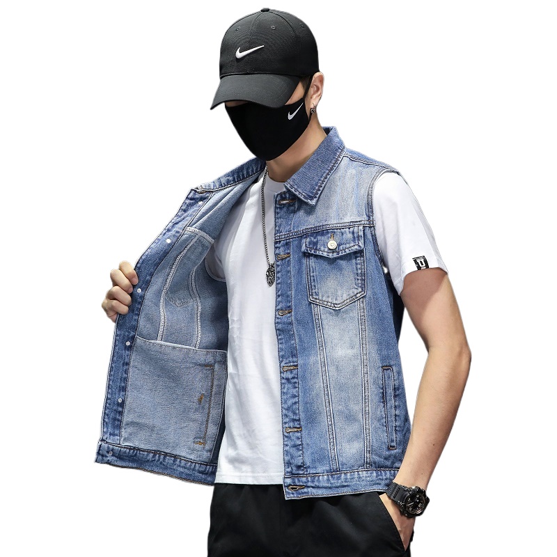 New Fashion Men Blue Denim Ves - Men'S Fashion Vest With Jeans บทวิจารณ์และราคา
