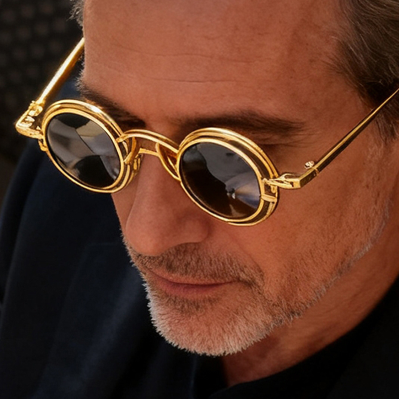 Metal Rotundity Punk Sunglasse - Fashion Men Vogue บทวิจารณ์และราคา