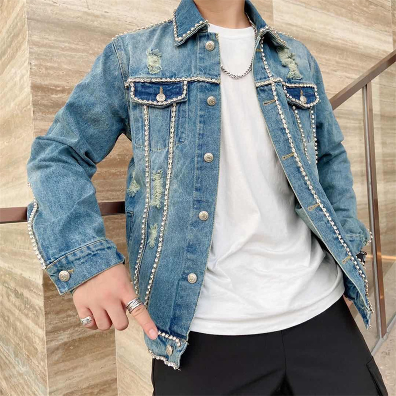 Diamond Border Printing Fashio - Men'S Fashion Vest With Jeans บทวิจารณ์และราคา