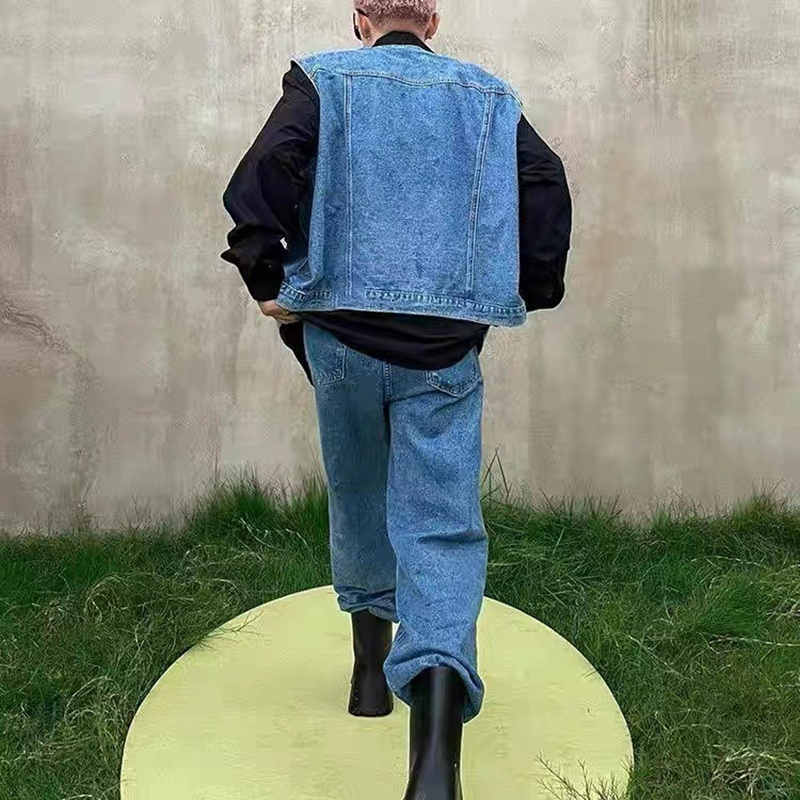 WTHT Vintage Men's Suit Patchw - Men'S Fashion Vest With Jeans บทวิจารณ์และราคา