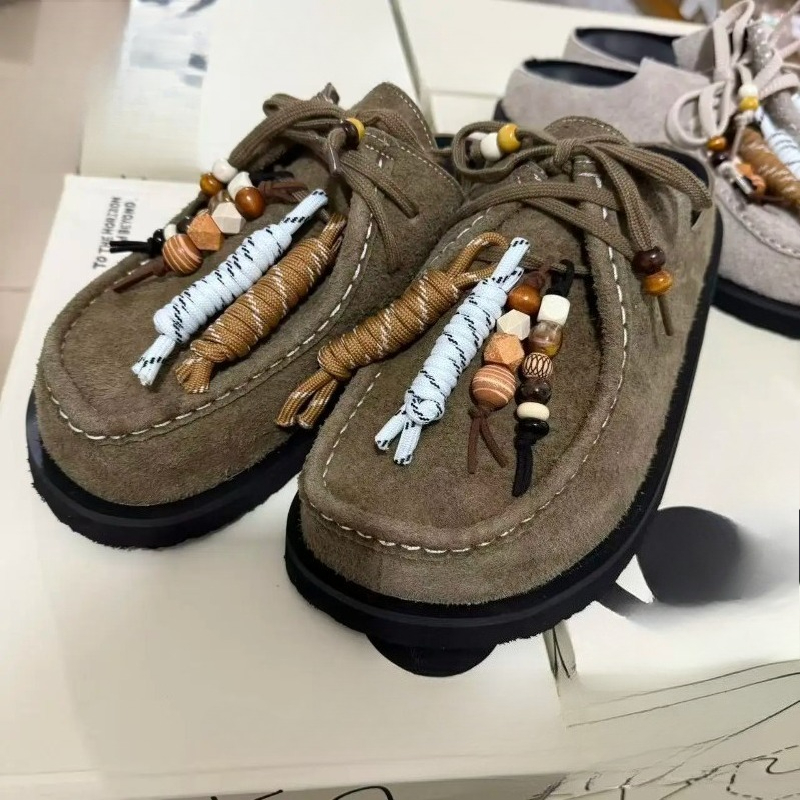 Women Men Clogs Cow Suede Leat - Suede Loafers Men บทวิจารณ์และราคา