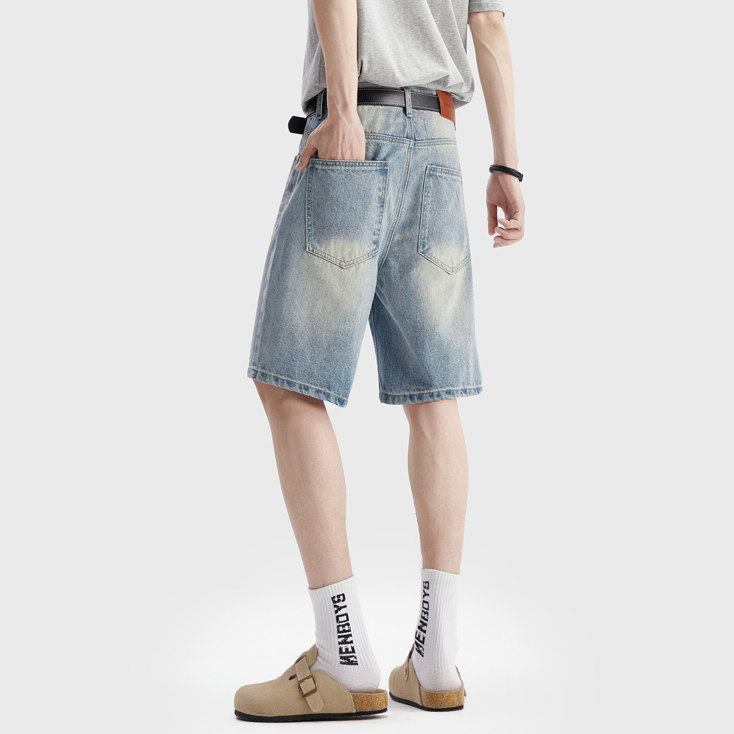 Vintage Washed Denim Shorts Me - Jeans Pants Fashion Men บทวิจารณ์และราคา