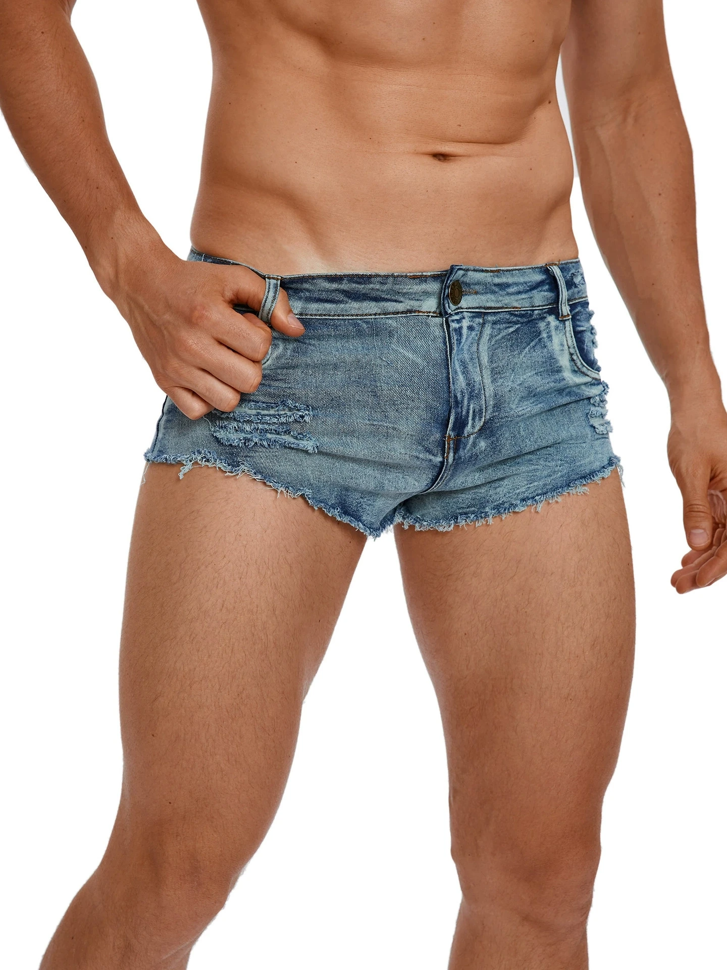 Men's Low Waist Jeans Shorts F - Jeans Pants Fashion Men บทวิจารณ์และราคา