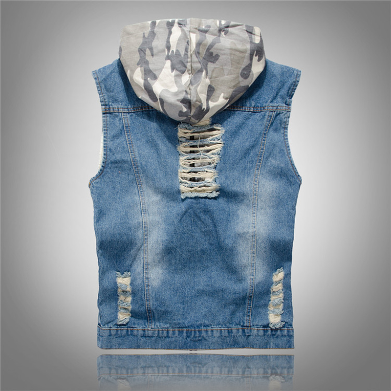 Spring Summer Mens Camo Hooded - Men'S Fashion Vest With Jeans บทวิจารณ์และราคา