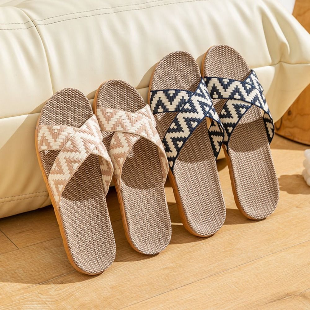 Fashion Ethnic Style Linen Cro - Mens Fashion Sandals บทวิจารณ์และราคา