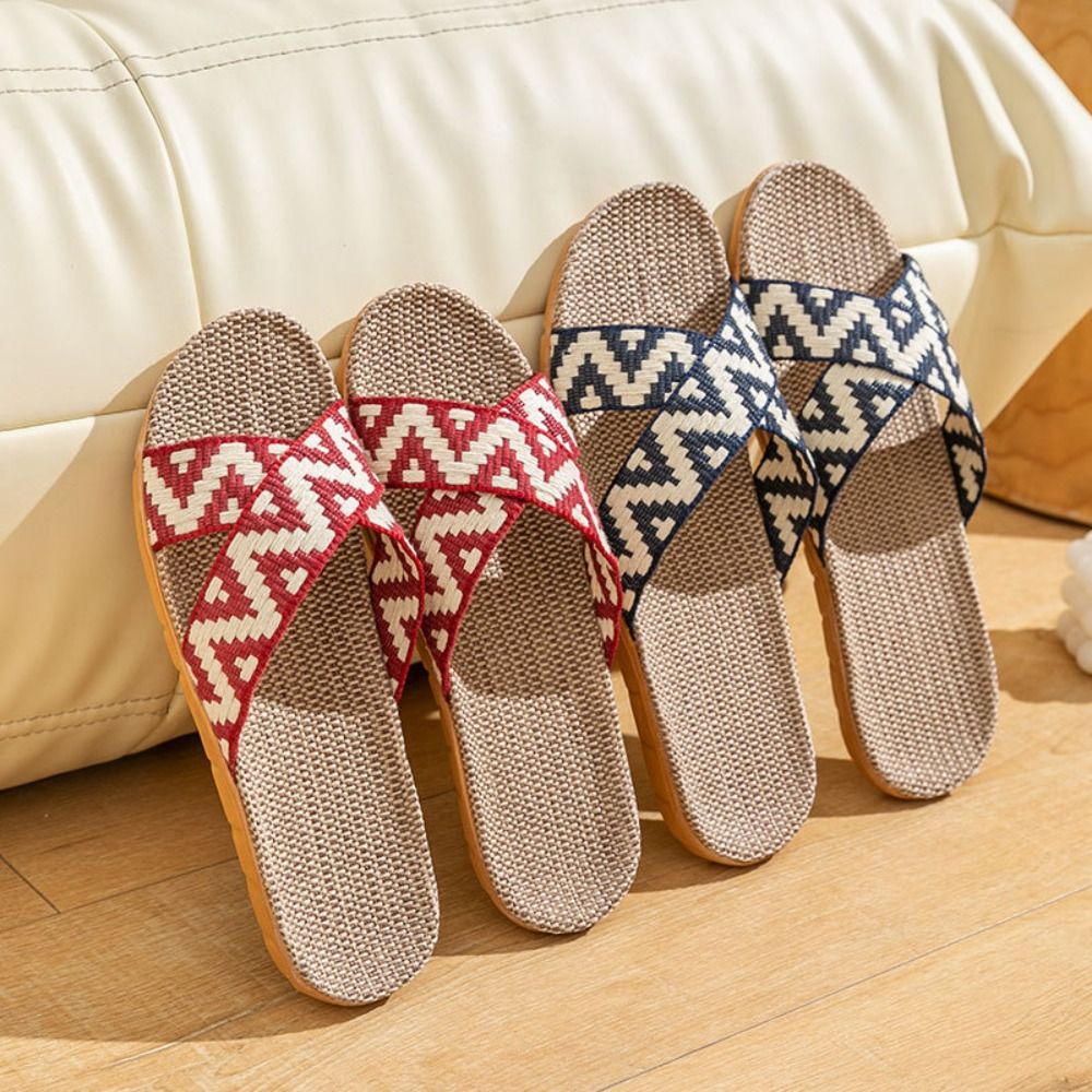 Fashion Ethnic Style Linen Cro - Mens Fashion Sandals บทวิจารณ์และราคา